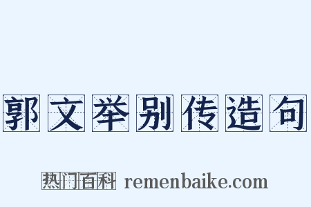 郭文举别传造句是什么意思的图片
